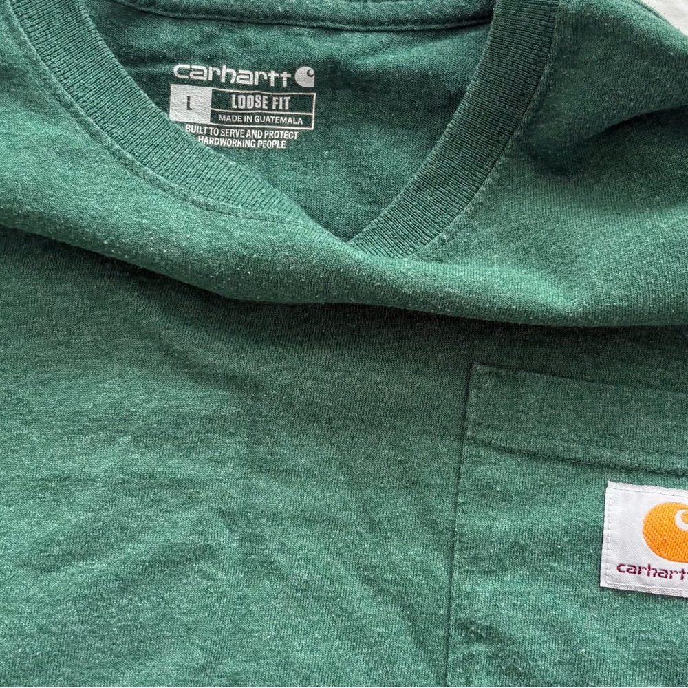 Carhartt Men's Short Sleeve Pocket Tees in Light Blue, Dark Heather, Gray - Picture 8 of 9